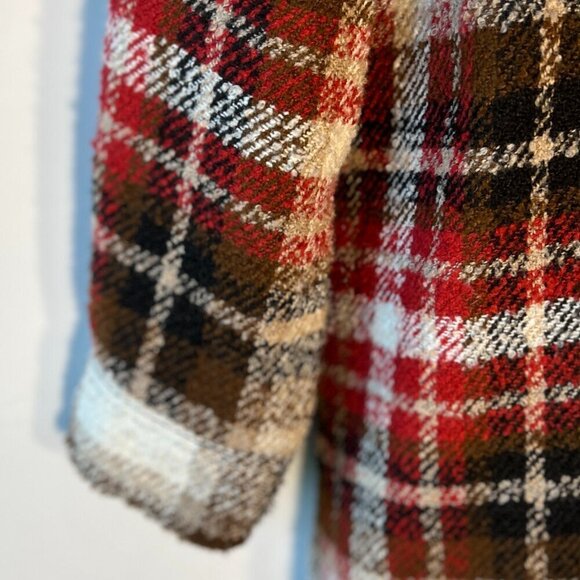 Maurices SZXXL Chunky Plaid Coat Toggles Sherpa Collar Western Preppy Ranch - Picture 5 of 12